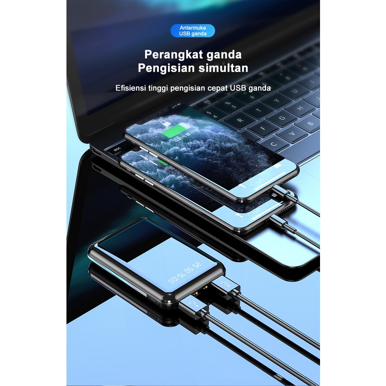 ITS Bank Power 20000mAh Mini Portabel Tampilan digital Quick Charge 3.0 2 Antarmuka USB Powerbank Murah Cahaya led Tipis ringan