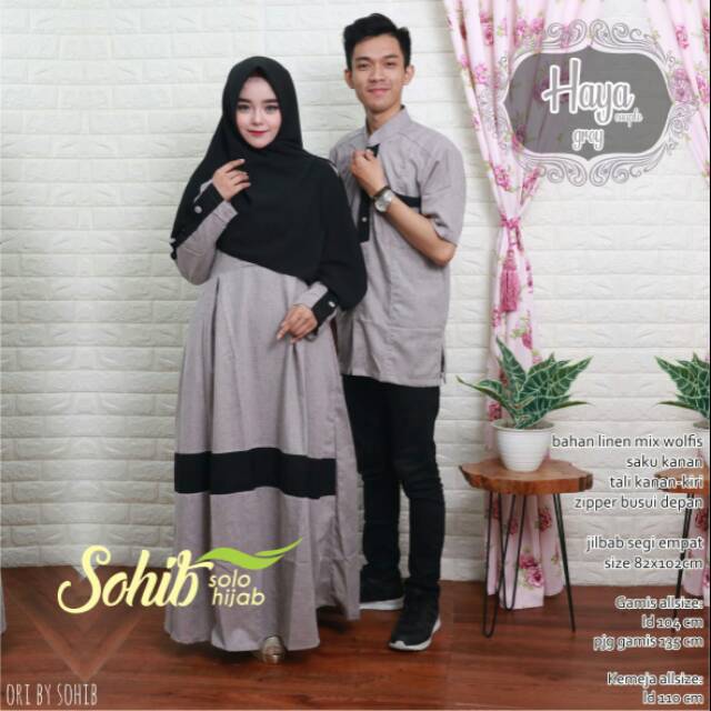 Couple Muslim Gamis dan Kemeja Koko Haya By Sohib