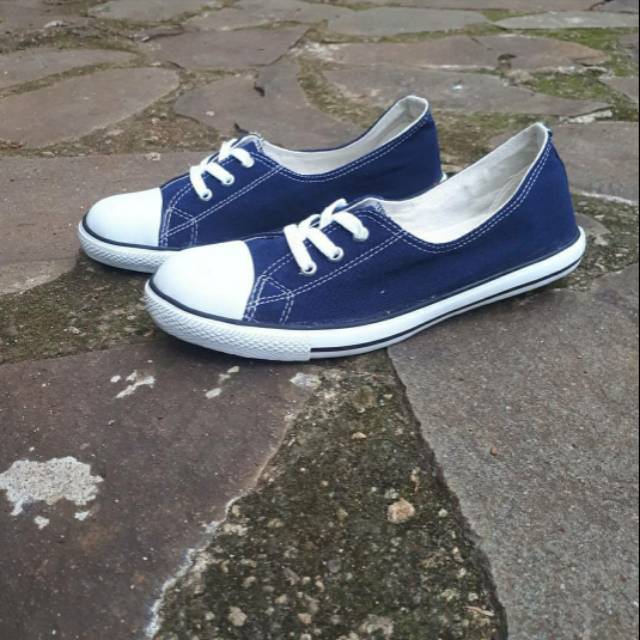 Sepatu Converse All Star Slip On Wanita Biru Putih