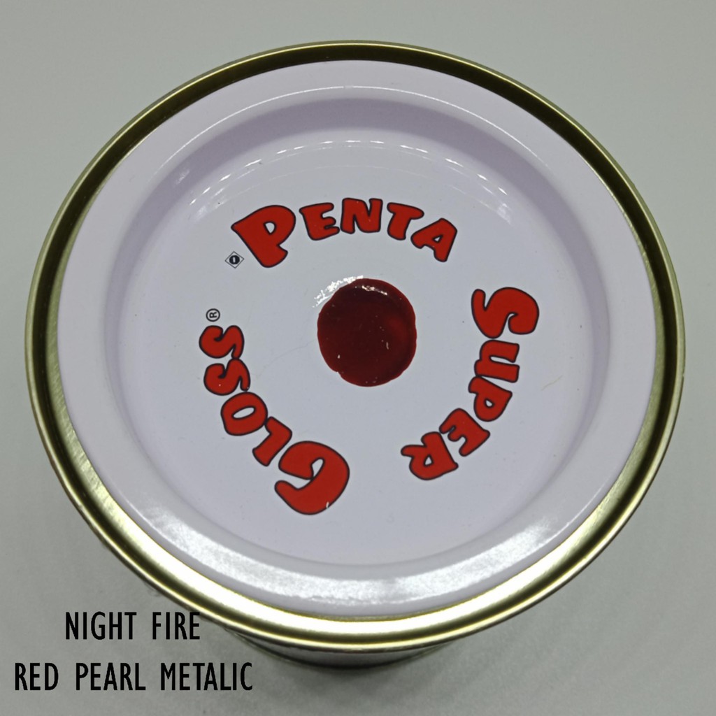 CAT PENTA NIGHT FIRE RED PEARL 200 gram - cat penta merah maroon - cat penta maron metalik - cat penta super gloss merah