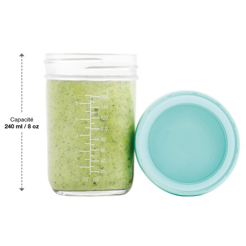 Babymoov Babybols Glass Storage Container Tempat Penyimpan Makanan 4 x 240ml