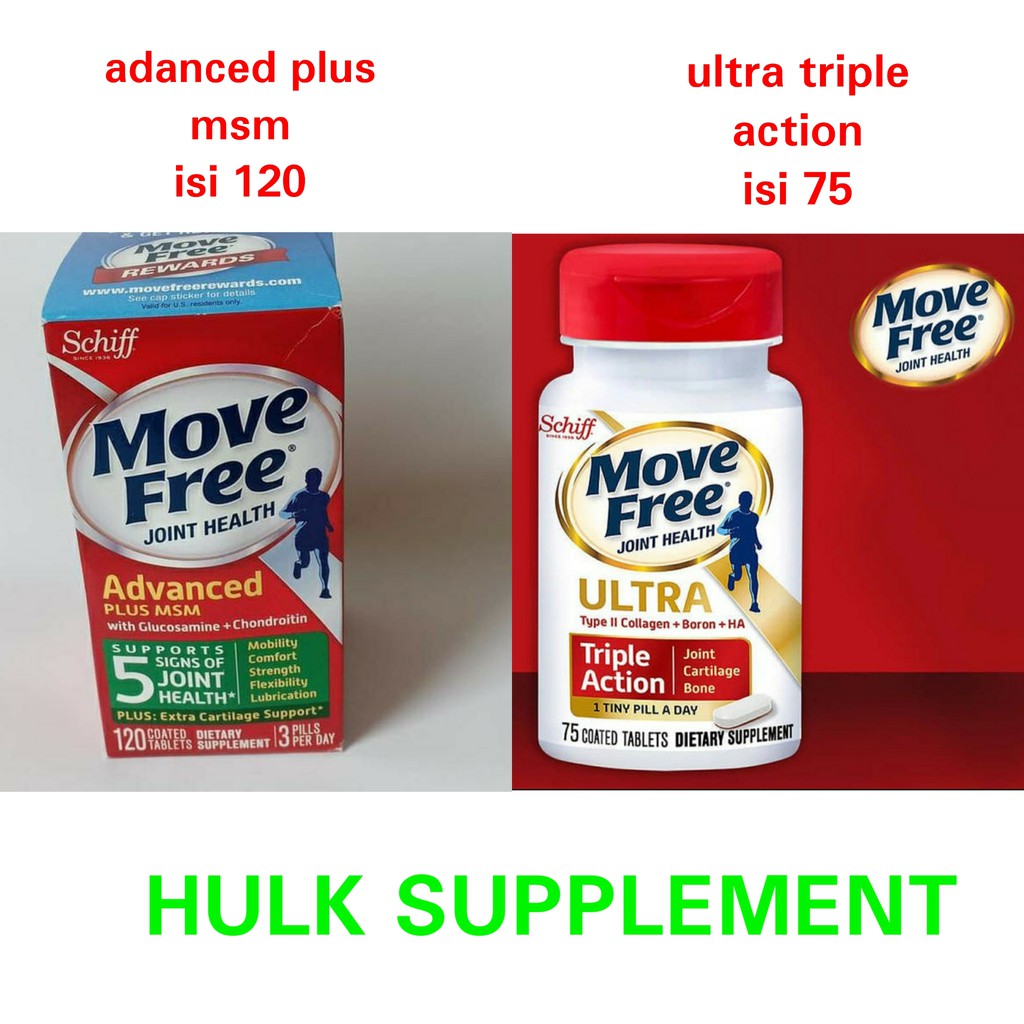 schiff move free joint health advanced msm 120 / 200 / ultra triple action joint cartilage bone 60 /