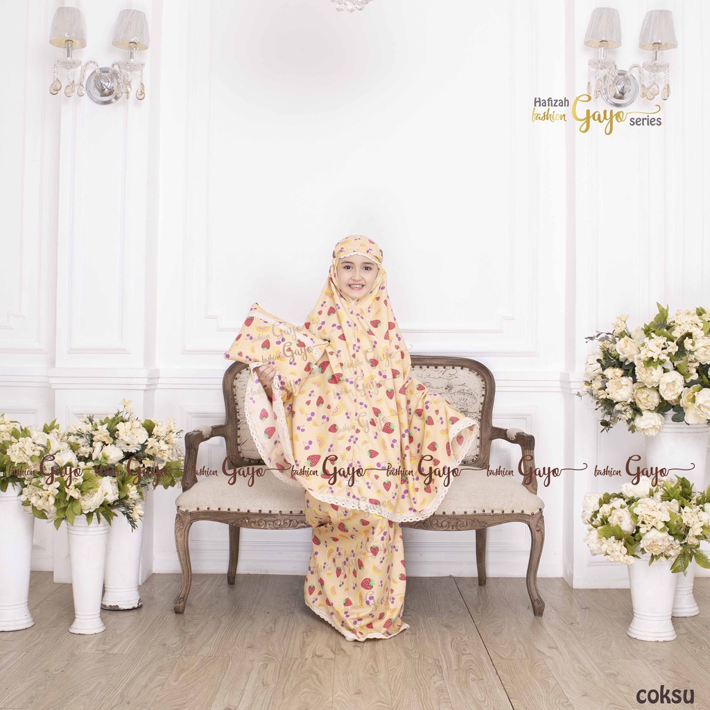 Mukena anak renda rajut Hafizah series