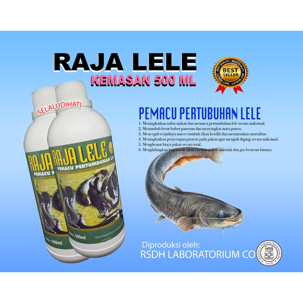 RAJA LELE 500 ML-VITAMNIN PENGGEMUK IKAN-PROBIOTIK PEMACU PERTUMBUHAN IKAN LELE