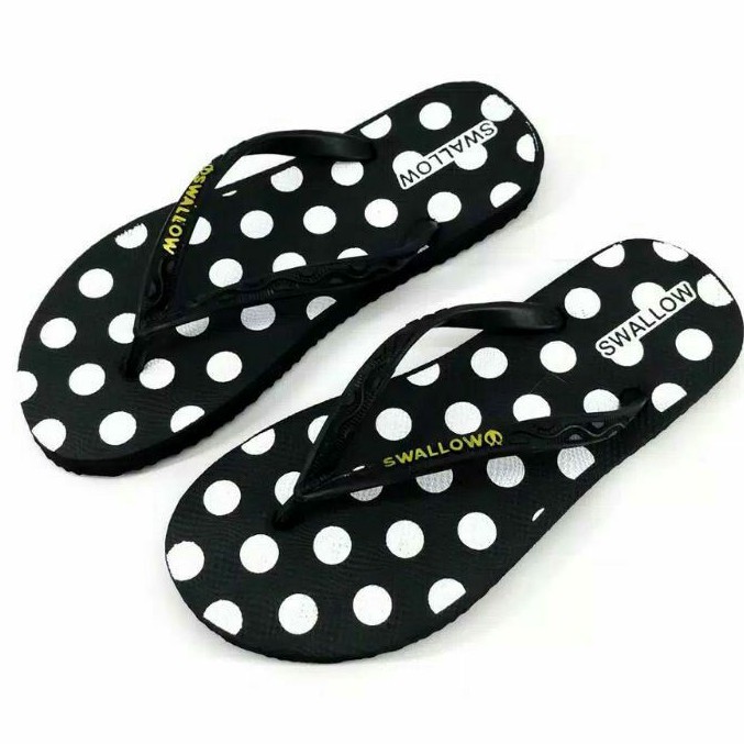 Sendal Jepit Swallow Wanita Motif Polkadot SIZE 9.- 10.5 ORIGINAL