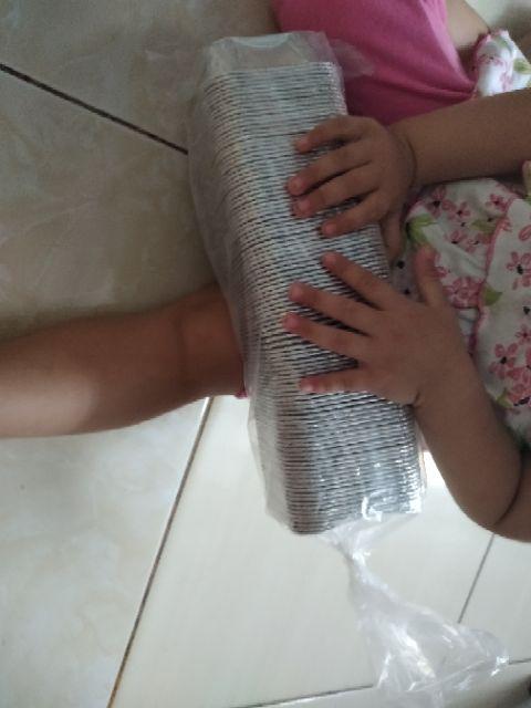 Aluminium Foil Cup Kotak Square Macaroni Schotel Isi 100pcs