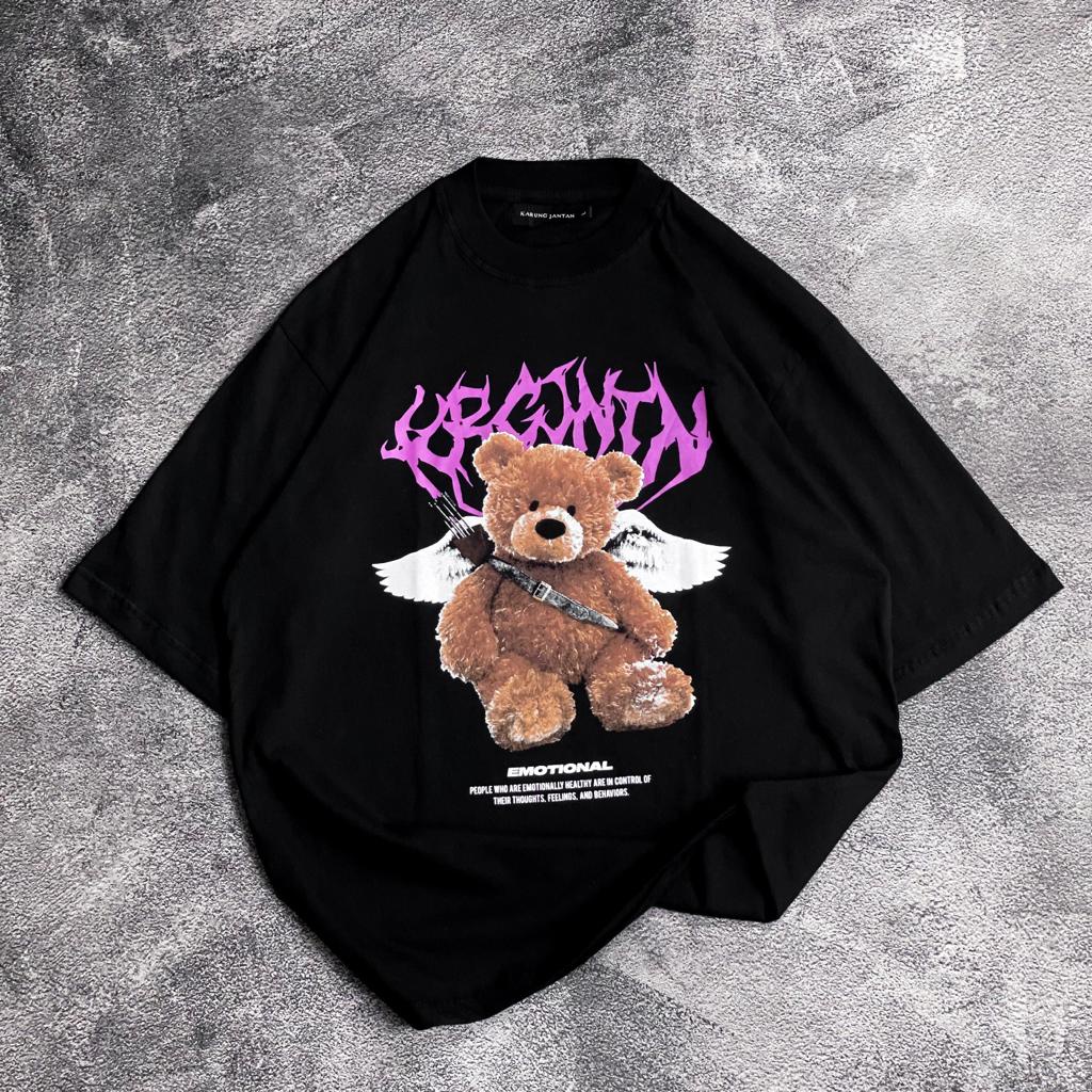 [Oversize] BAJU KAOS OVERSIZE / OVERSIZE T-SHIRT &quot;bear bersayap&quot;