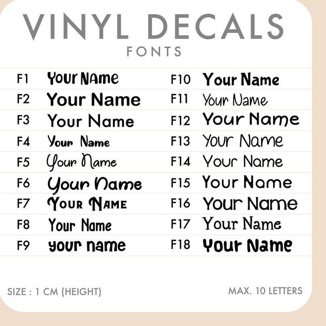 

Sangat Nyaman-345 Cutting sticker label nama vinyl decal oracal 1.5 cm - WARNA BIASA