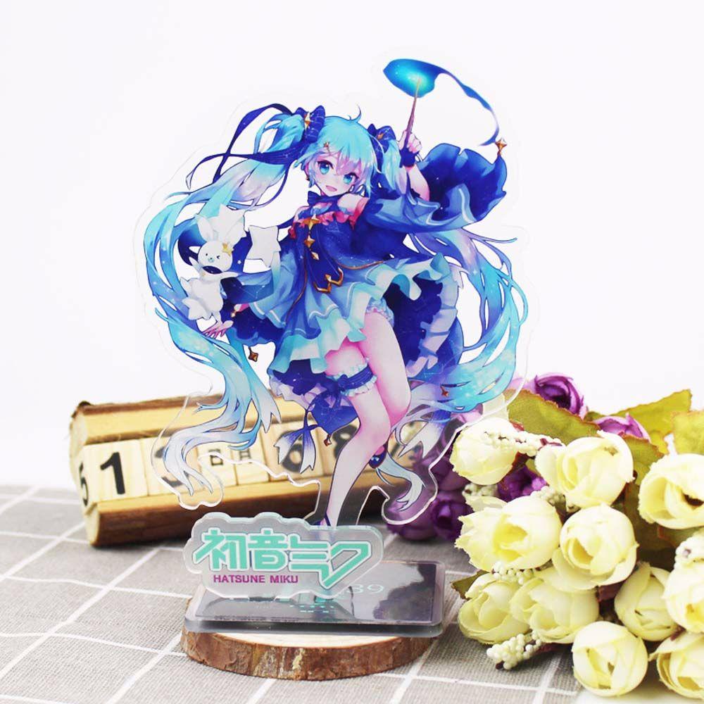 Hadiah Fans Anime Agustina Miku Hatsune Miku Koleksi Model Desktop Standing Card Sakura Princess Figure Model Plat