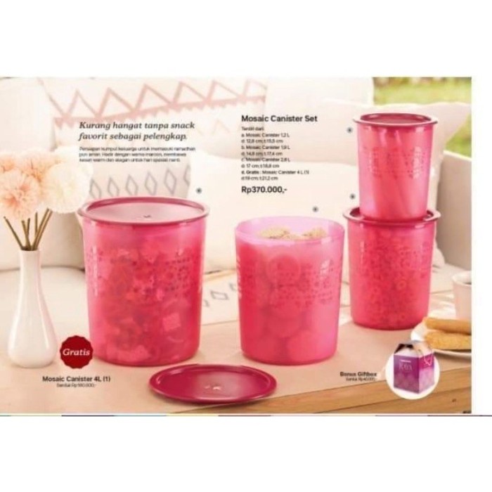 Tupperware Mosaic Canister Set Toples Kue Lebaran
