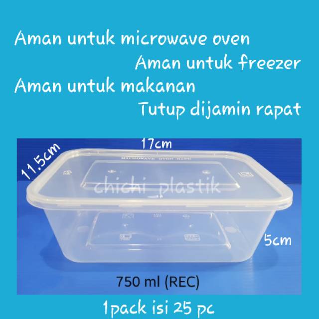 Thinwall food container 750ml / Kotak Makan Bening / Mangkok plastik / Mangkok Bening