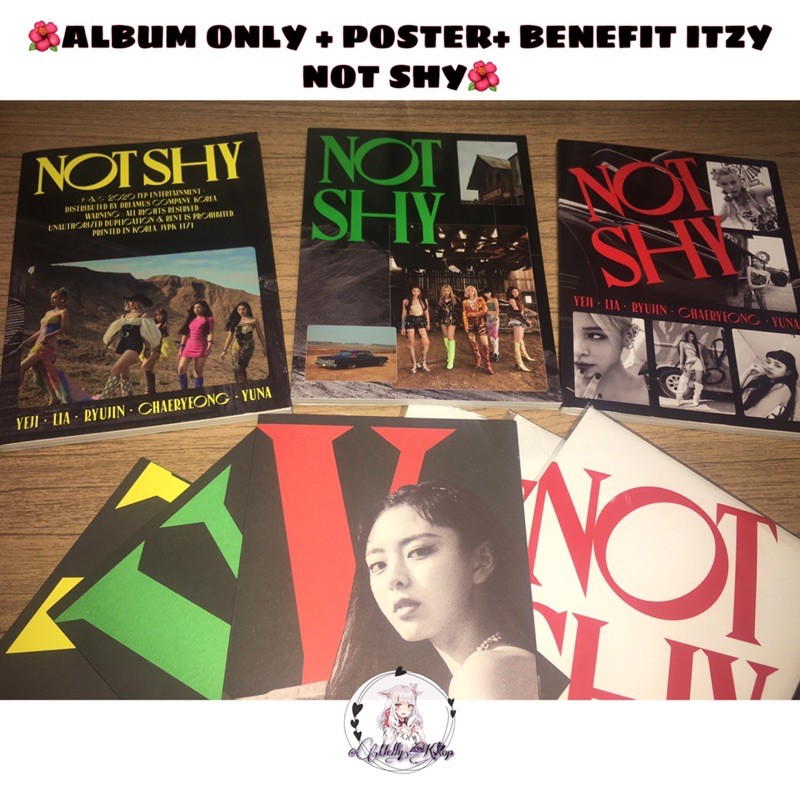 (+POSTER + BENEFIT PO) ALBUM ITZY NOT SHY ALBUM ONLY VER A/B/C RYUJIN LIA YEJI CHAERYEONG YUNA ICY