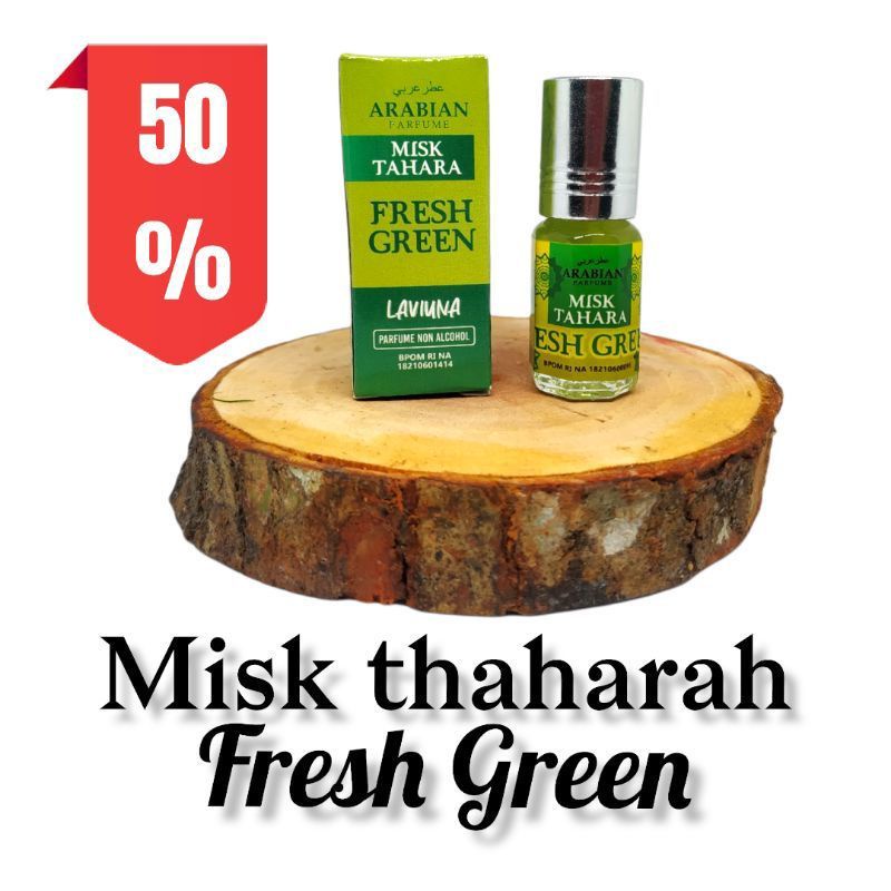 Parfum Misk Thaharah Fresh Green | parfum Miss aroma melon | parfum wanita wangi tahan lama original 3ml