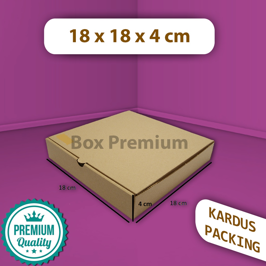

{ISI 5 pcs} Kotak Kardus Dus Box Packing Packaging Pizza Pakaian Donut Kue 18x18x4