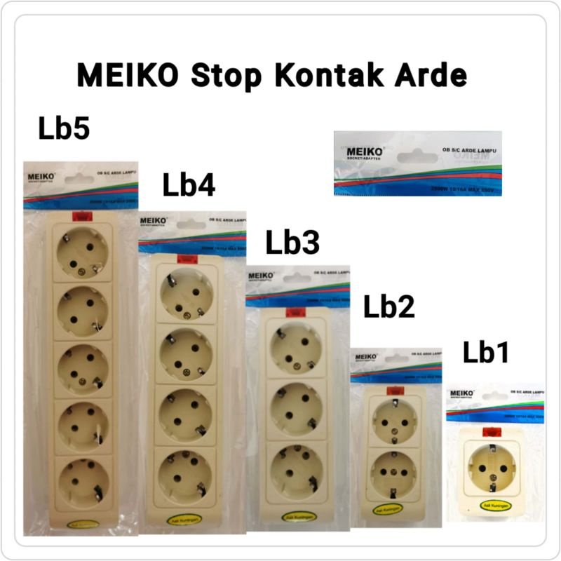 Meiko Stop Kontak Arde + Lampu Lamp