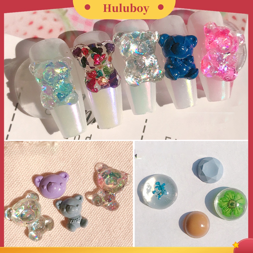 Huluboy Huluboy♡ Cetakan Stempel Kuku 3D Bahan Silikon Transparan Untuk Nail Art DIY