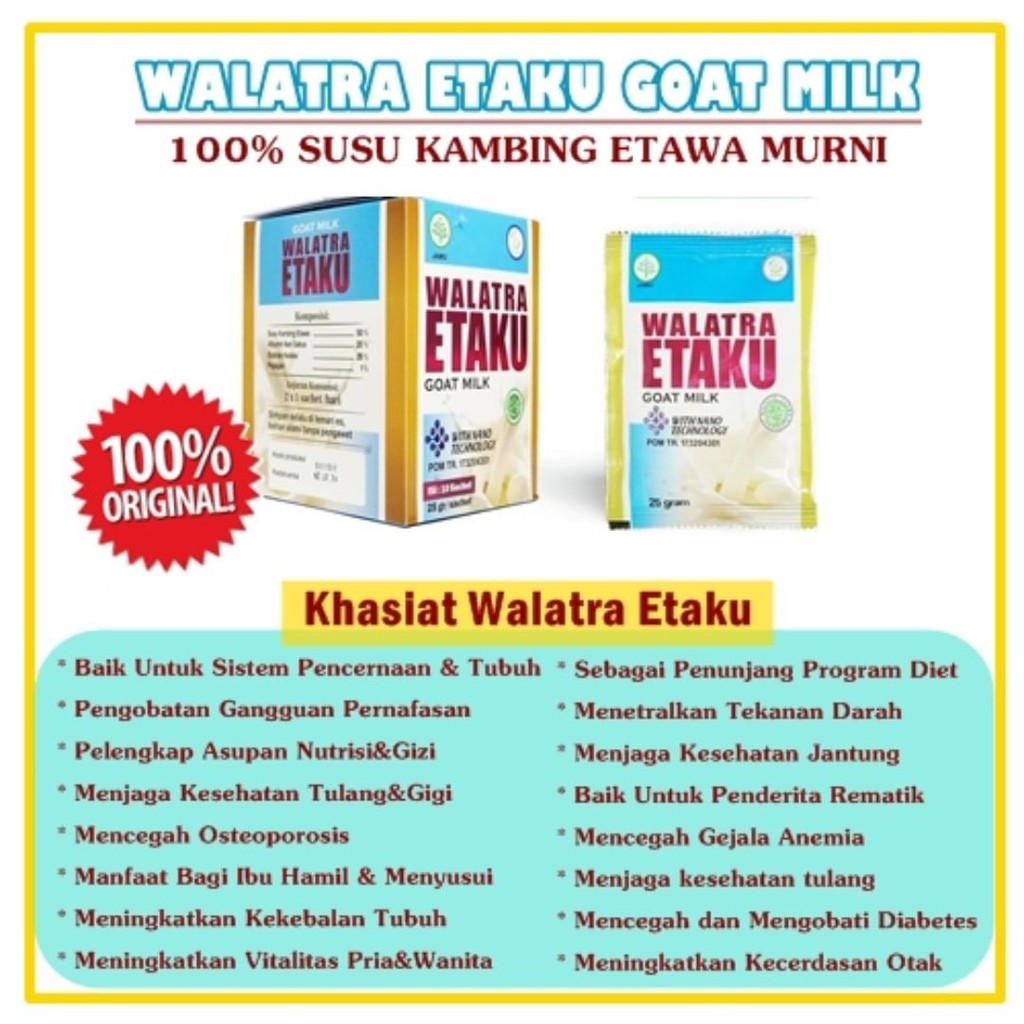 Walatra Etaku Goat Milk Susu Kambing Asli Original Indonesia