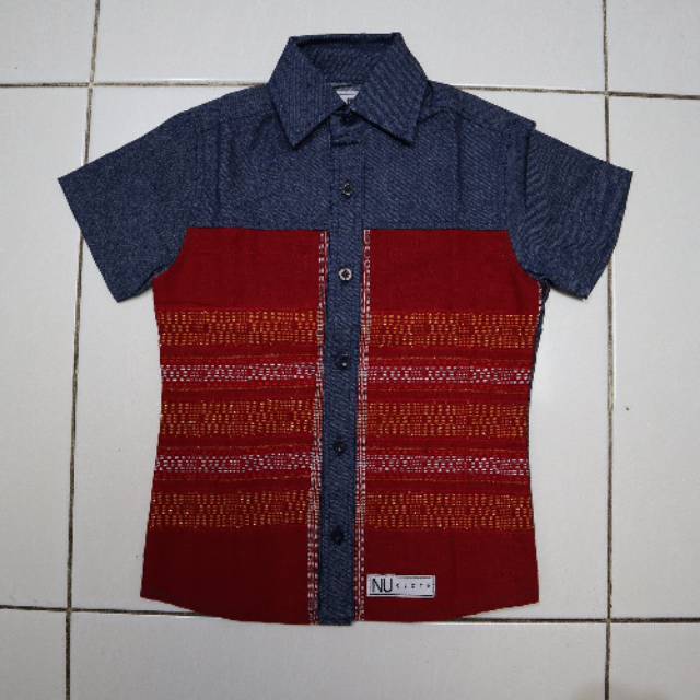 Kemeja Etnik Anak Perempuan Tenun Ulos Ragihotang Asli