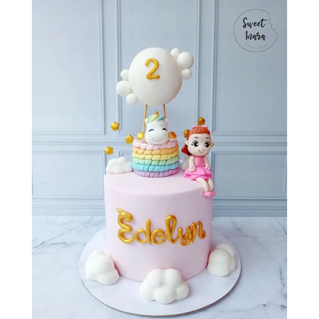 

KUE ULANG TAHUN UNICORN HOT AIR BALOON/ UNICORN BIRTHDAY CAKE 16CM