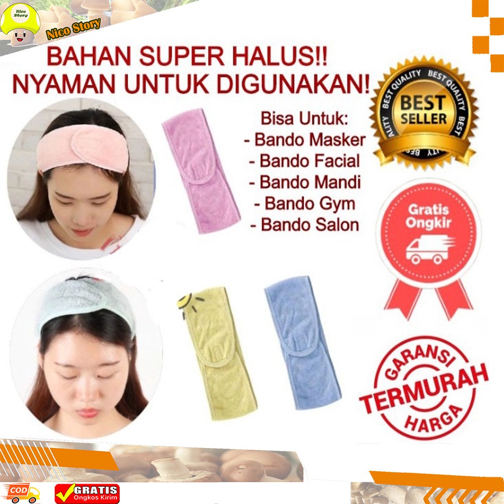 (NCS) Facial Headband Bando Bandana Mandi Maskeran Masker 6 x 28 CM