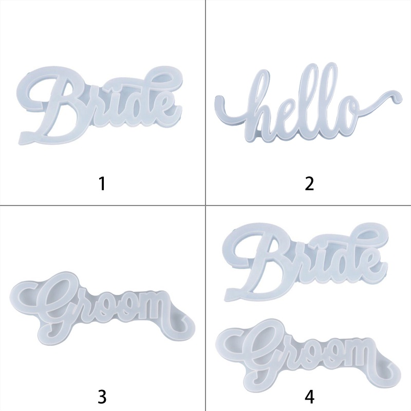 Siy Cetakan Resin Bentuk Huruf Bride / Hello Bahan Silikon