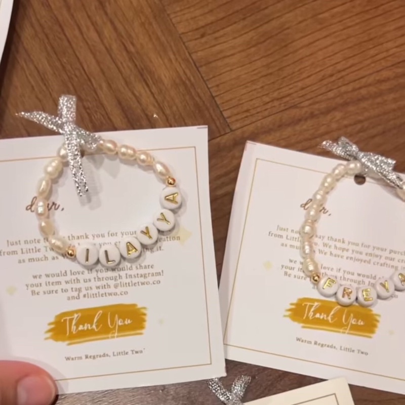 LITTLE TWO Gelang Mutiara Air Tawar - MUTIA BISA REQUEST NAMA/Ditulis di catatan