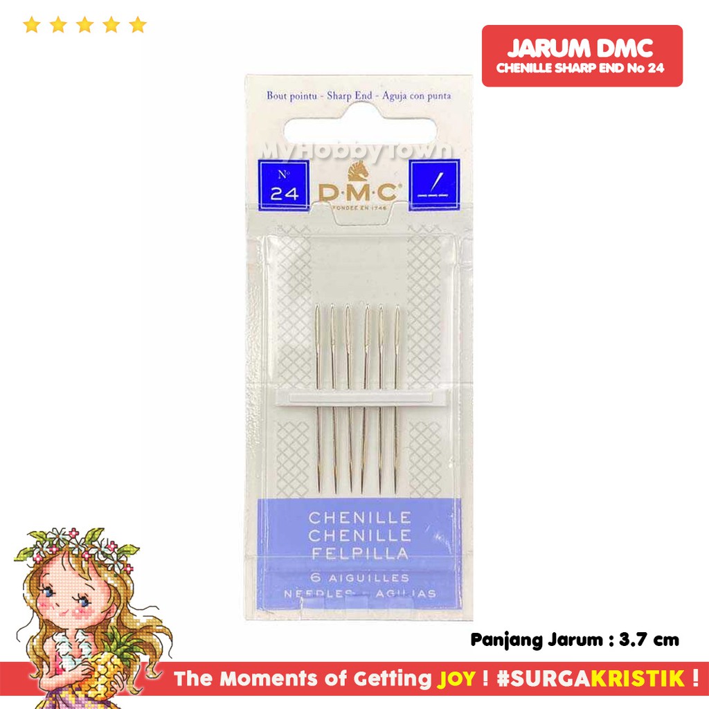 Jarum Chenille DMC Nomor 24 Ujung Tajam Sharp