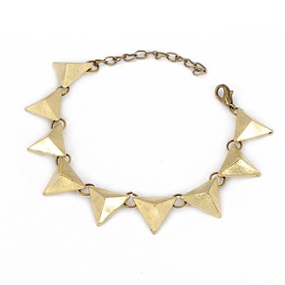 LRC Gelang Tangan Korean vintage personality fashion triangle button design bracelet