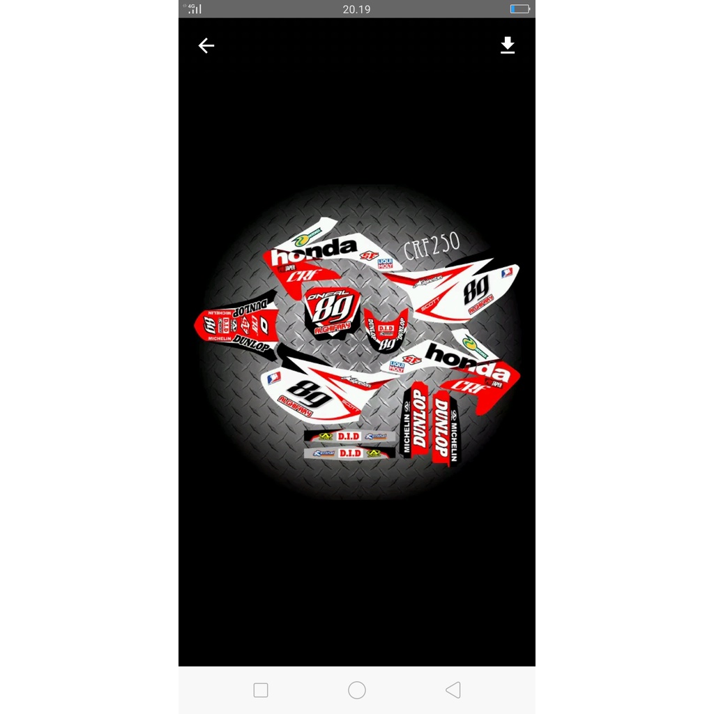 DECAL HONDA CRF 250