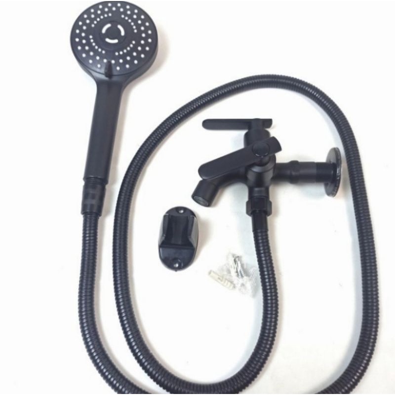 Shower Set Kran Bulat Black/Shower Set Kran Hitam