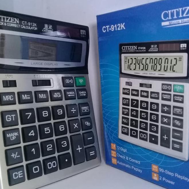 

[ART. 58787] KALKULATOR CITIZEN CT-912K CALCULATOR baterai aa mudah 12 digit cek ulang dengan KUALIT
