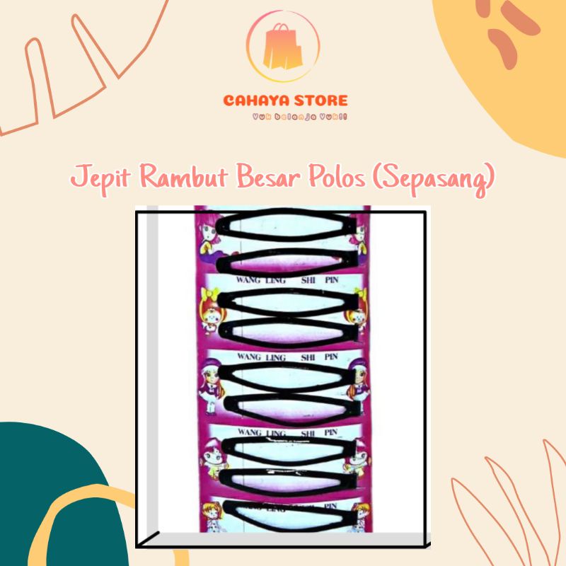 Jepit Rambut Besar Hitam Polos/ Jepit Rambut Sepen