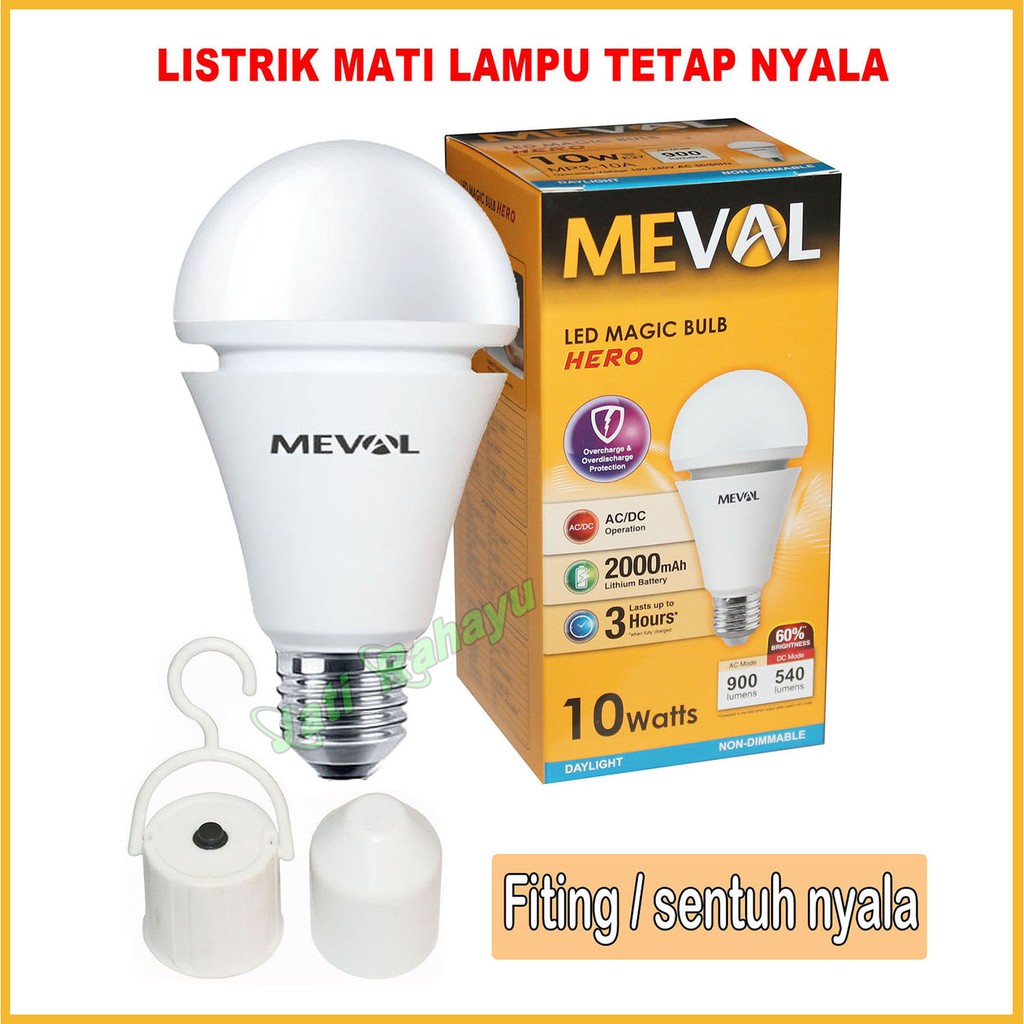 MEVAL LAMPU LED MAGIC 10W 10 WATT RECHARGEABLE PUTIH