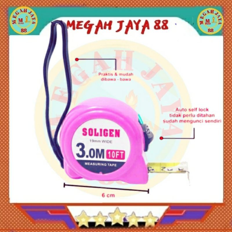 METERAN SOLIGEN 3 METER BAGUS MURAH -METERAN TUKANG