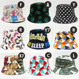 topi bucket hat motif floral bunga kotak catur leopard 