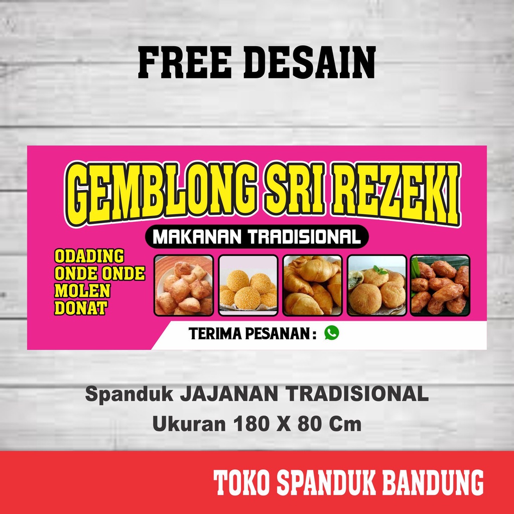 SPANDUK JAJANAN TRADISIONAL / SPANDUK JAJANAN TRADISIONAL khas sunda / PLANG JUALAN MAKANAN TRADISIO