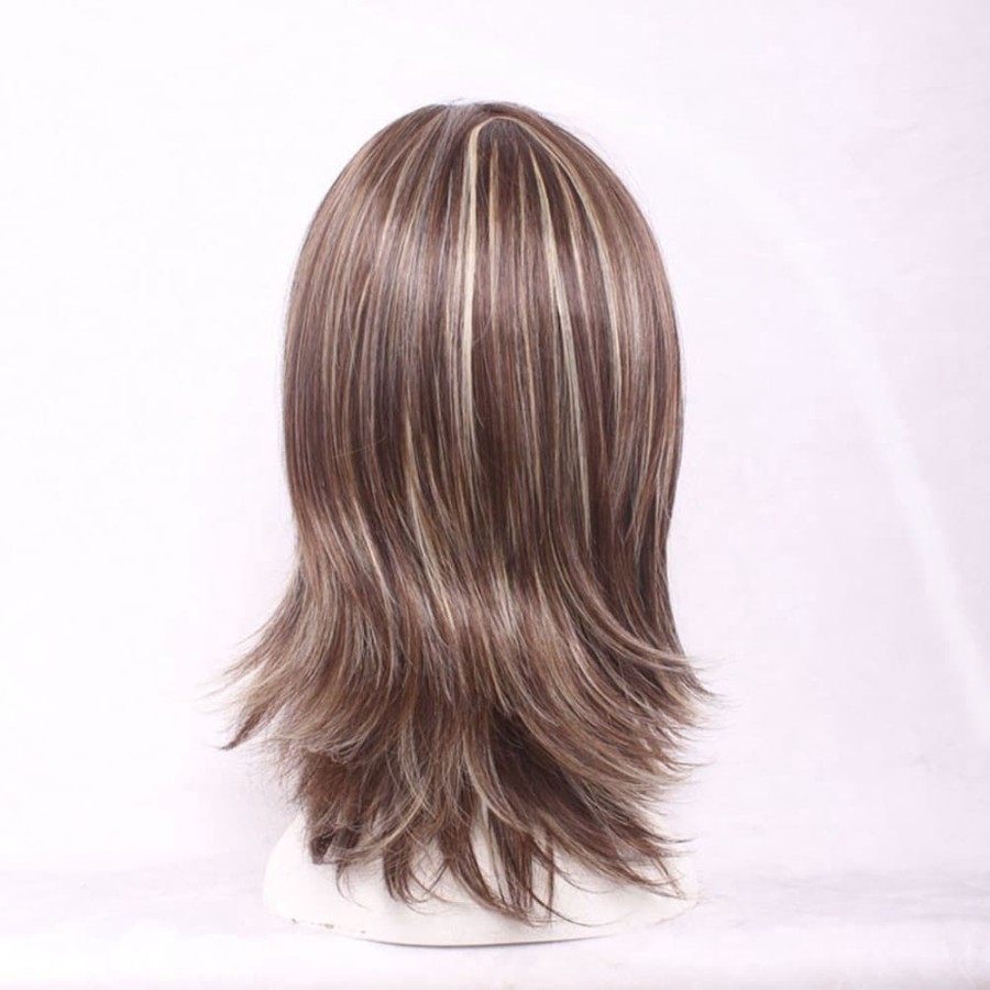 Wig golden brown coklat blonde cantik shaggy panjang