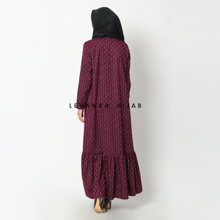 Baju Gamis Motif bahan Semiwoll Tebal atau Longdress Musmilah - GSy