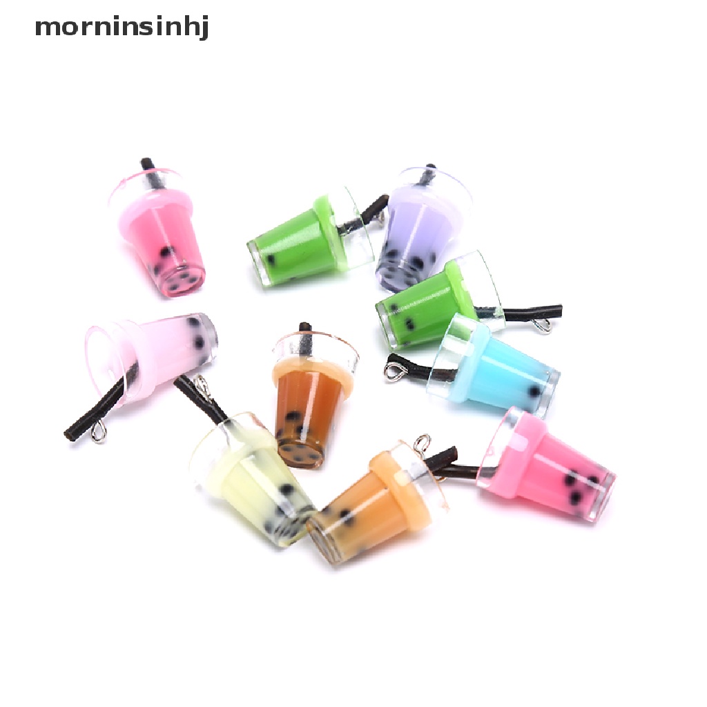 10pcs Liontin Bentuk Milk Tea Bahan Resin Untuk Membuat Perhiasan