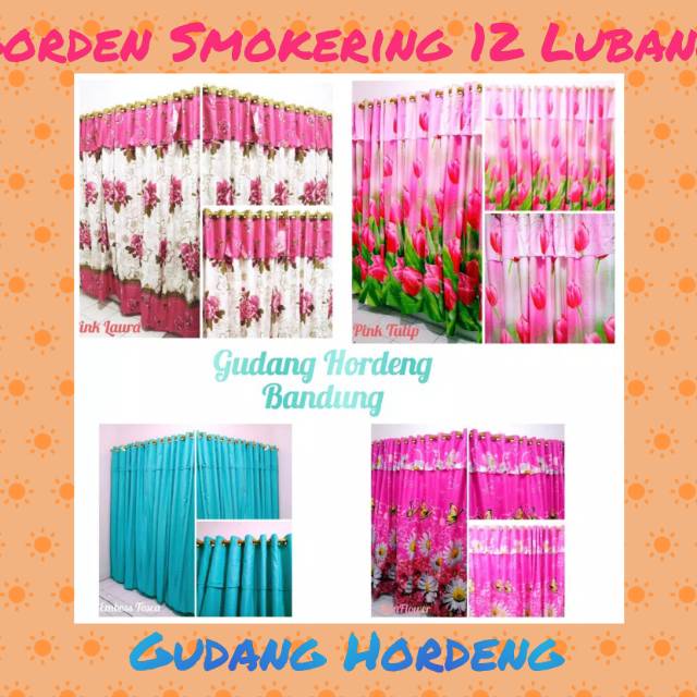Gorden Smokering 12 Lubang motif bunga dan polos