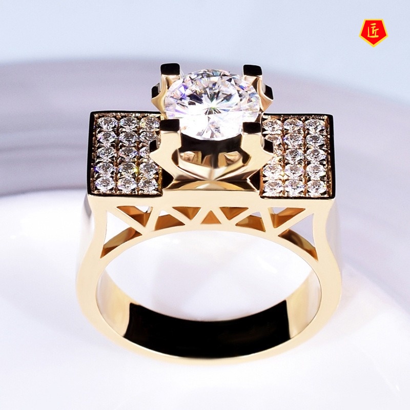 [Ready Stock]Noble Domineering 1 Karat Moissanite Ring Creative