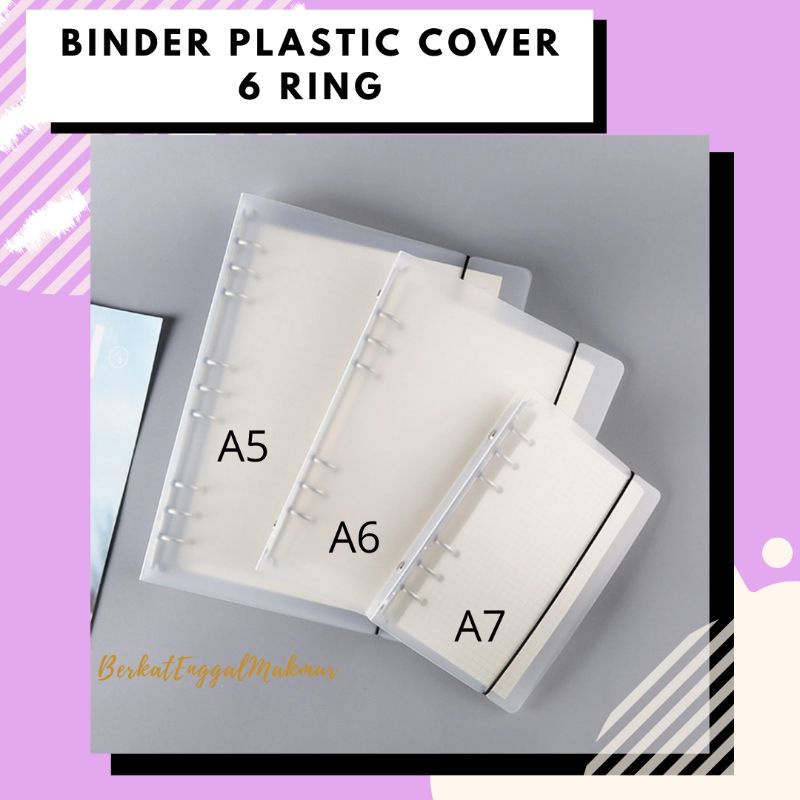 

Binder 6 Ring DIY Plastic Binder Cover A5 A6 A7