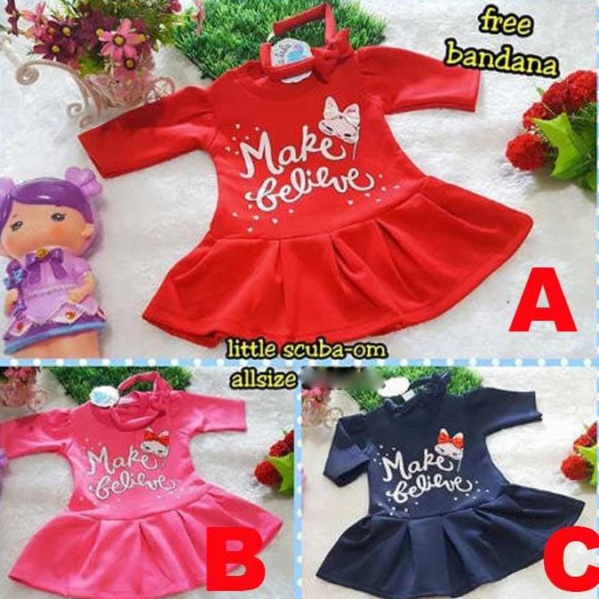 BAJU BAYI PEREMPUAN DRESS BAYI CEWEK MAKE BELIEVE