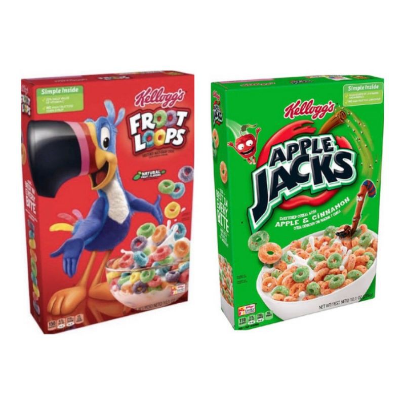 

Kelloggs Apple Jack Cereal 286g / Froot Loops Sereal