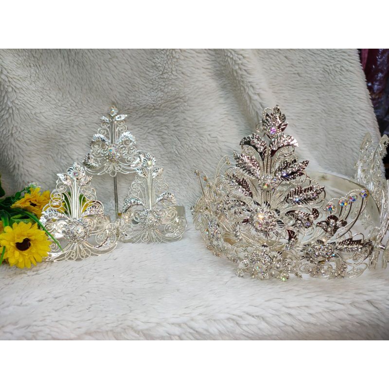 Mahkota Siger Sunda Daun Sulur Warna Silver Aksesories Pengantin