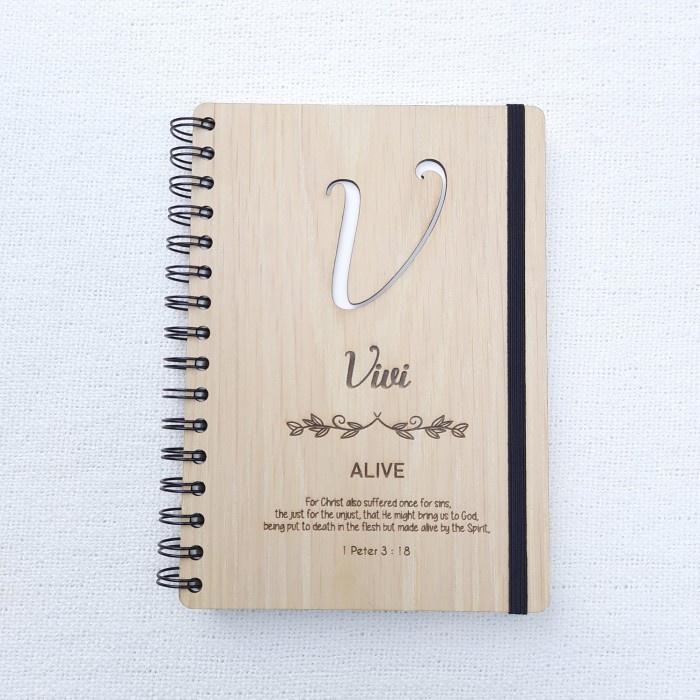 

[RESTOCK] Buku nama kayu A5 l Wooden notebook personal l Buku jurnal nama unik