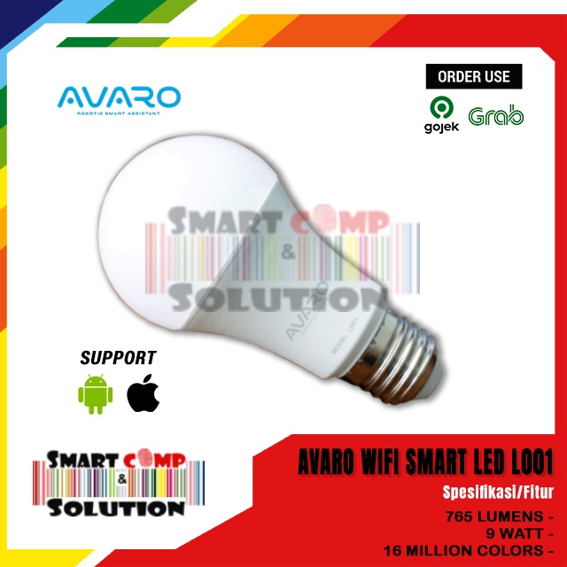 Lampu Bohlam AVARO Smart LED 9W Wireless WiFi RGB RGBWW