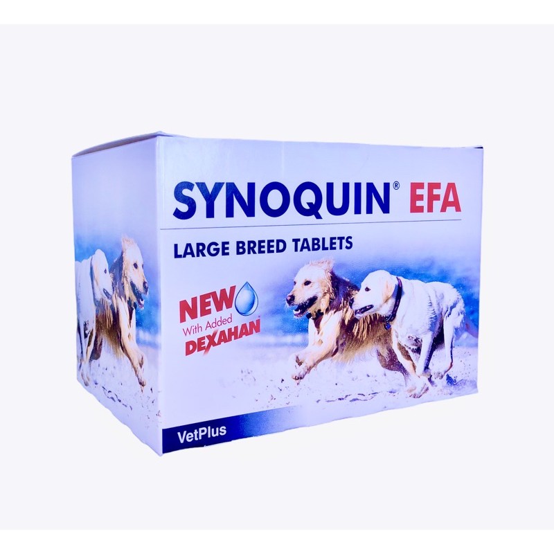SYNOQUIN EFA LARGE BREED TABLETS New With  DEXAHAN, 120 tablet A Complementary Feed For Dogs > 25 kg