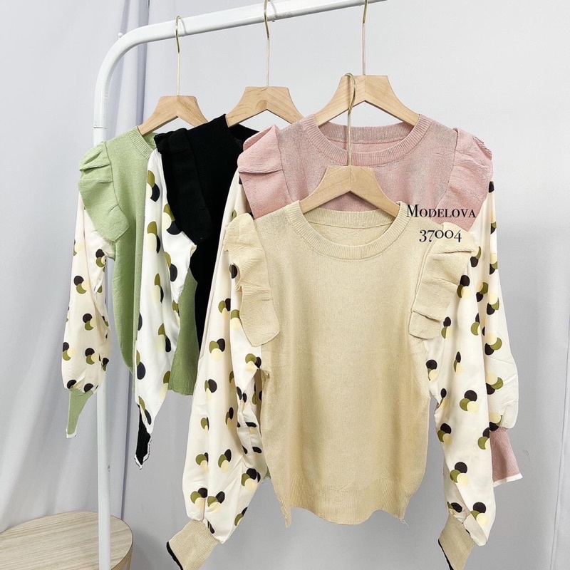 MDLV~ 37004# KNIT TOP // ATASAN LENGAN PANJANG // WOMEN FASHION IMPORT