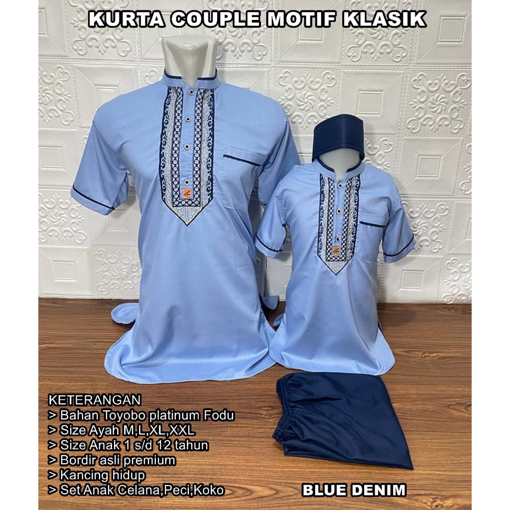 Baju Koko Couple Model Pakistan - Atasan Muslim Pria kurta - Sarimbit Lebaran kembaran Murah